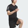 adidas Футболка с коротким рукавом Own The Run Climacool Cooler для бега, быстросохнущая, с круглым вырезом, мужская, топы, черная/темно-серебристо-серая, JY6982