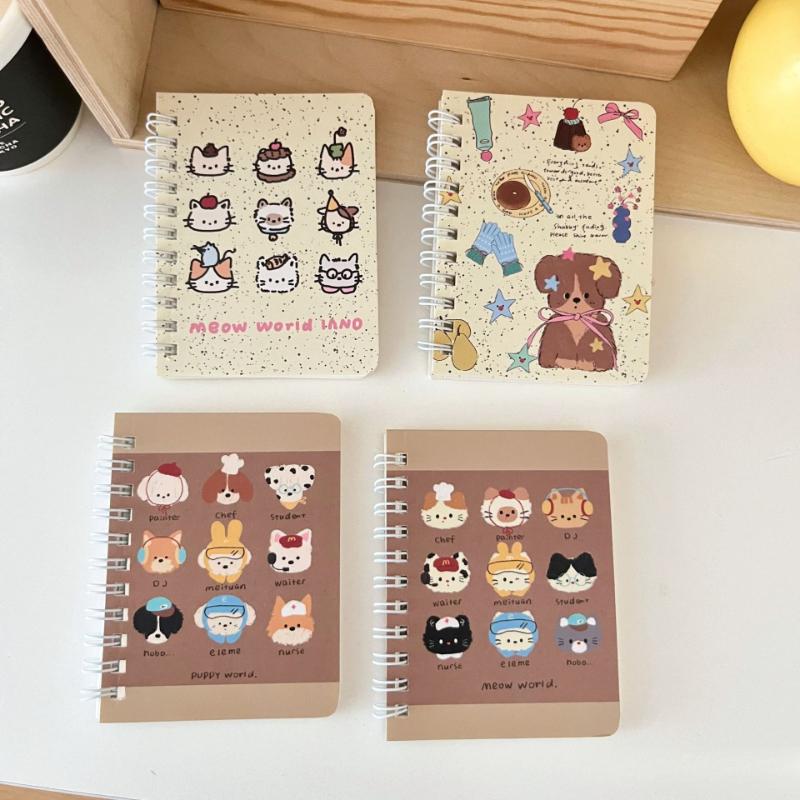 Cute Cartoon Notebook Apple Fruit Coil Notebook Kawaii Cartoon Study Notepad Portable Pocket Vocabulary Mistake Correction Journal for Student