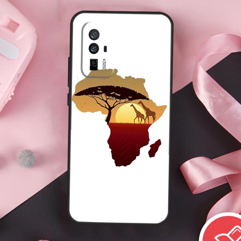 Чехол-карта Африки География Для Xiaomi 13T 11T 12T Pro 12 Lite 13 14 Ultra POCO F6 F5 M6 X3 X5 X6 Pro F3 M5s
