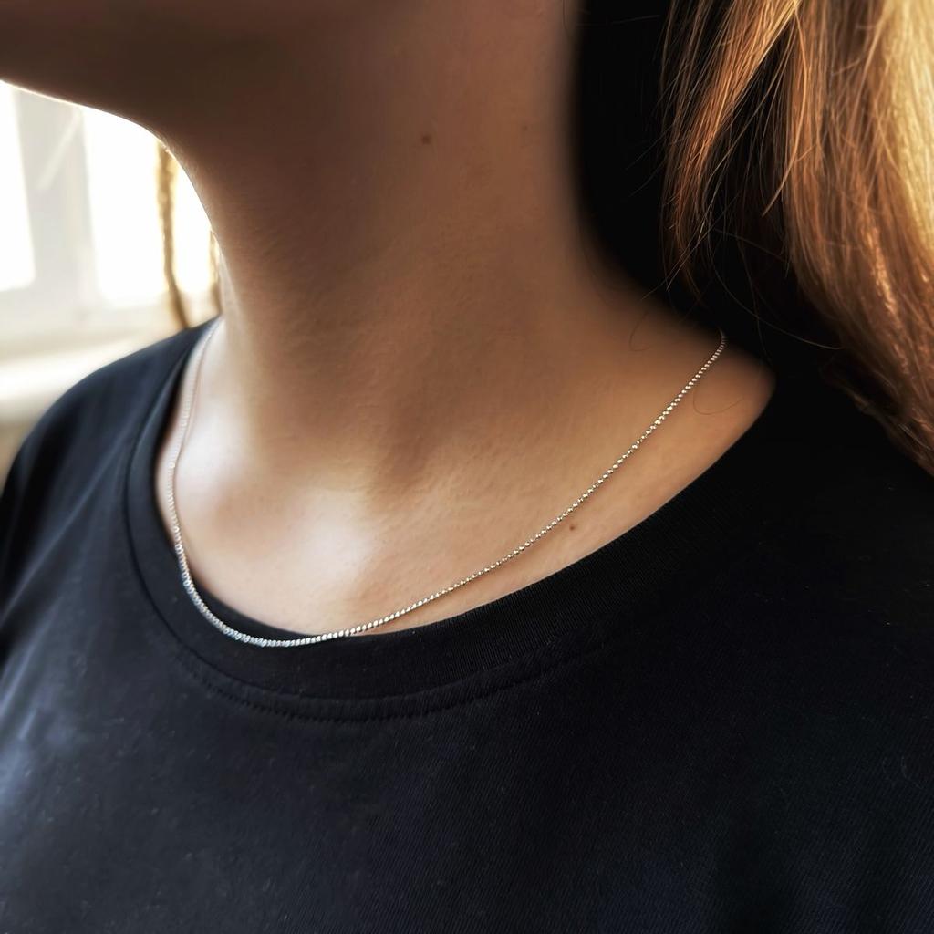 Silver Chain Without Stones, Product Weight 1.82 G (2173151)