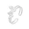 Cuiyan S925 Silver Double Butterfly Open Ring - Korean Style Jewelry for Women