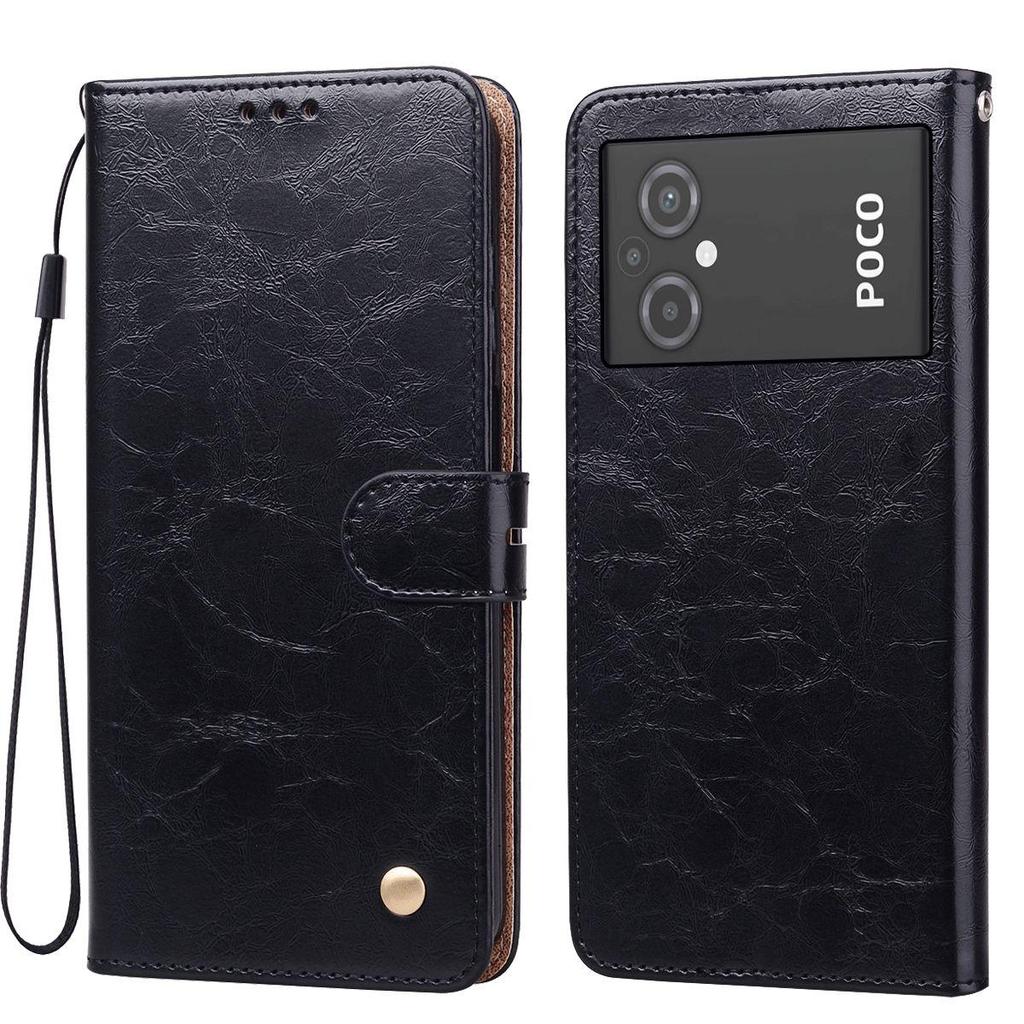 Винтажный чехол-бумажник с текстурой Crazy Horse из ПУ-кожи для Xiaomi POCO M5, M4 5G, с держателем для карт, подставкой, противоударный защитный чехол