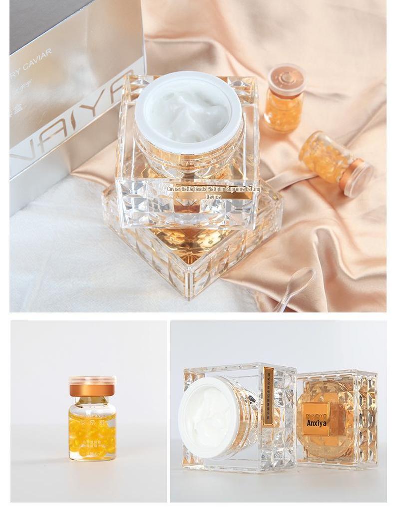 Набор для ухода за кожей с икрой: Укрепляющий увлажняющий крем против морщин для мелких морщин - Питательный, освежающий, нежирный крем.