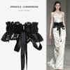 Fashion Women's Lace Strap Wide Belt Lace Skirt Wide Waist Seal Outer Wear Waist Elastic Elastic Waist Seal