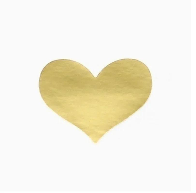 240Pcs/10 Sheets Golden Heart Handmade Cake Candy Packaging Sealing Label Sticker Baking DIY Gift Party Stickers Seal