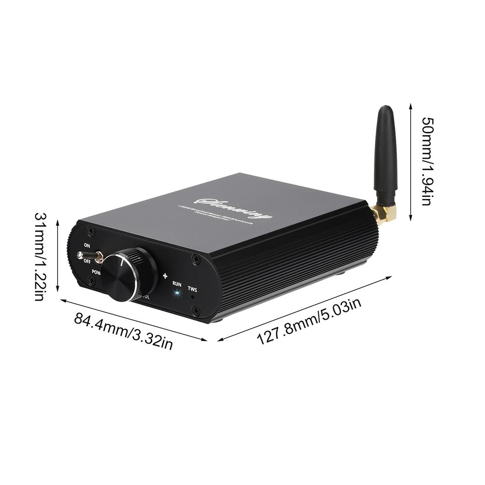 YS-T100W BT 5.3 Мини HiFi Усилитель класса D Бас Высокие частоты с Усилением Передача 12-24В Усилитель Звука для Улицы/ПК/Сабвуфера