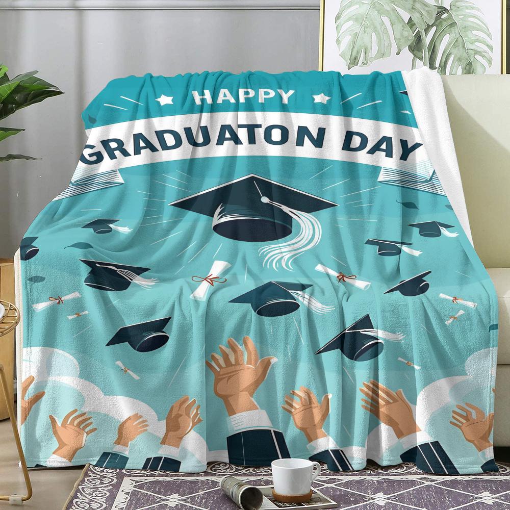 Graduation season Throw Soft Flannel AC Blanket Lightweight Summer Nap Throw Cozy Blanket for Sofa Bed Travel Home