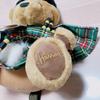 [USED] Rare Harrods teddy bear plush toy, green check, vintage