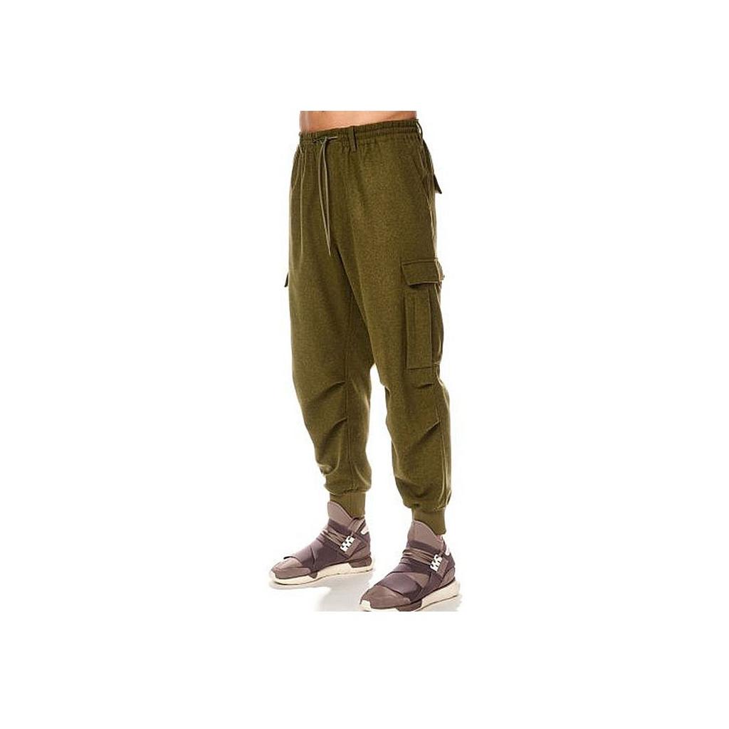 Y-3 FW22 Однотонные брюки-карго с завязками на завязках, мужские брюки, зеленые HT4476