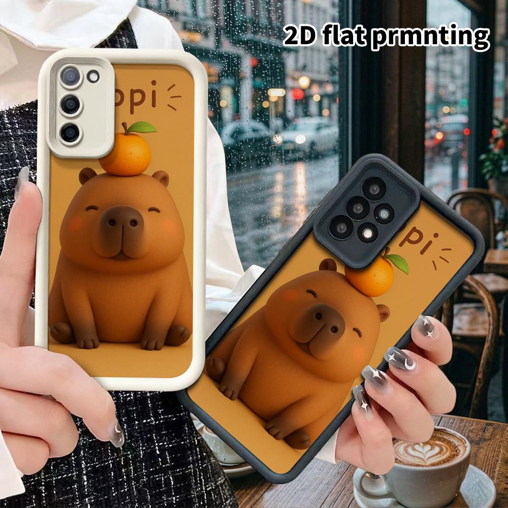 Phone case: 2D flat Samsung Galaxy A34 A35 M05 M06 S20 S22 S21 FE Plus 5G stepped protective case, smiling with eyes closed, Christmas and Halloween g