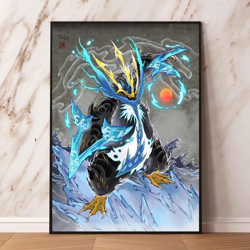 Lugia Ho-Oh Pokemon Unframed Canvas Painting Comic Themed Anime Wall Decor  Unique Collection Enhance Your Living Space