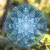 360 Degree Swivel Hook 10 Inch Hanging Wind Spinner with Blue White Floral Design for Garden Lawn Decor All Season Outdoor Gift