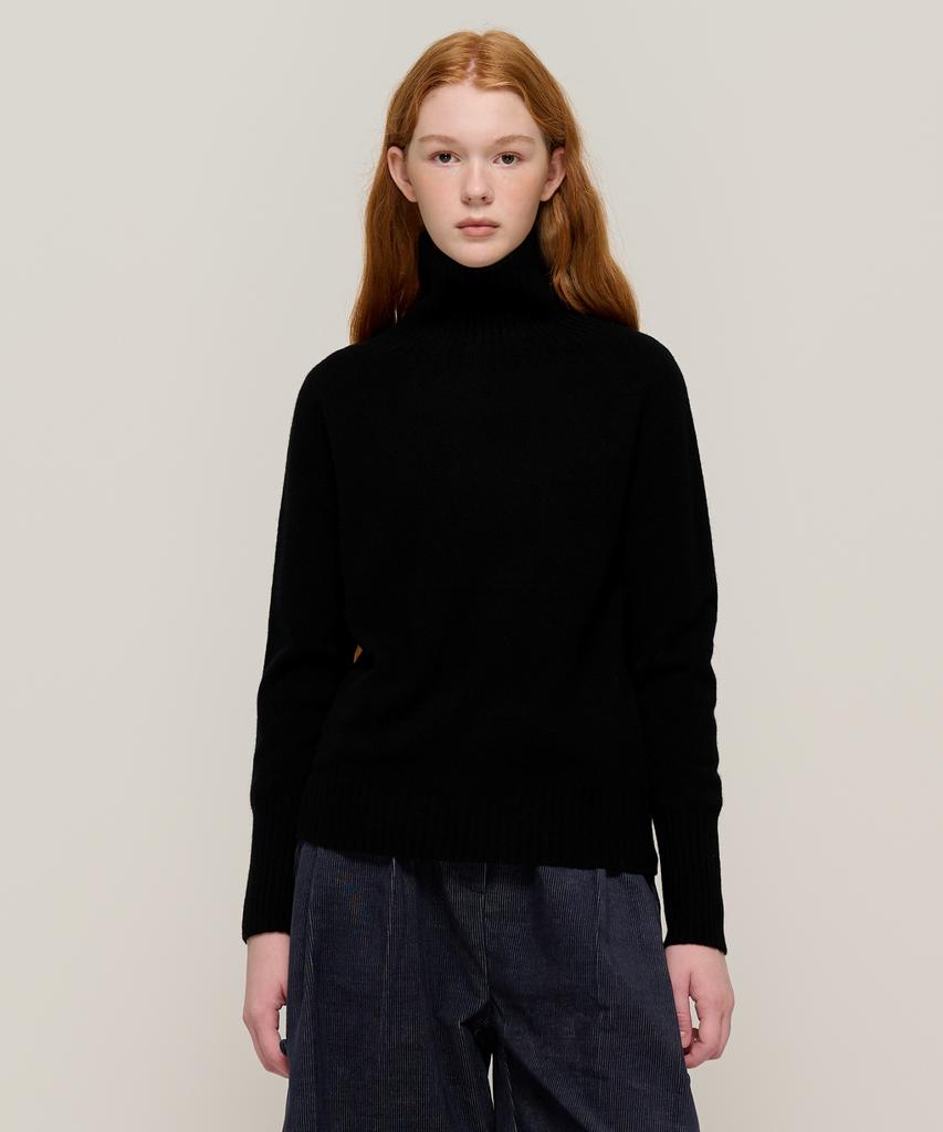 CARGOBROS FOR WOMAN Premium Wool Wholegarment High-Neck Knit (Black)