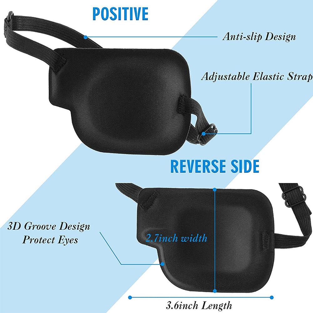 1шт черный одинарный глазной патч регулируемый 3D пенопластовый паз повязки для ленивых глаз медицинское использование вогнутый глазной патч