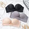Strapless Front Buckle Bra Invisible Non-slip Girls Small Chest Thick Cup Bra Push Up Adjustable Underwear Bra