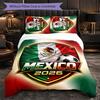 Mexico footbal Pattern 3 Pieces Bedding Set Soft Microfiber Duvet Cover with Pillow Cases for Bedroom