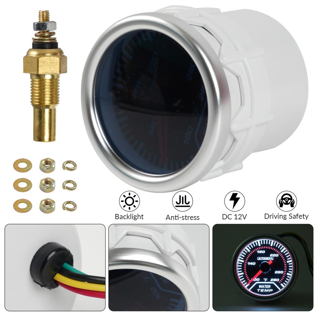 2" 52 мм датчик температуры воды 100-280℉ измеритель температуры воды светодиодная подсветка с датчиком 1/8" NPT для автомобиля лодки морского грузовика универсальный
