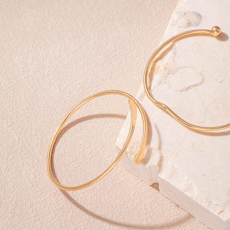 Ретро Простой Толстый Браслет-Цепочка Модный Универсальный Открытый Браслет Набор Украшений для Ношения Слоями