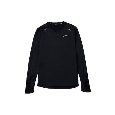 Solid Color Slim Fit Crew Neck Long Sleeve Training T-Shirt Men Tops Black DD5650-010