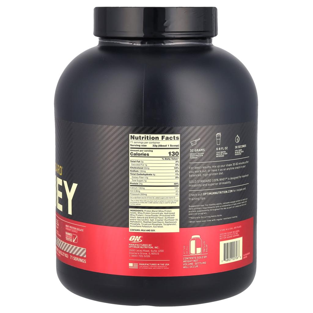 Optimum Nutrition Gold Standard 100% Whey, Chocolate Coconut, 5 Lb (2.27 Kg)