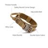 Military Tactical Dog Collar Zinc Alloy Buckle Reinforced Hook Loop Duarable Handle for Training German Shepard K9 Large