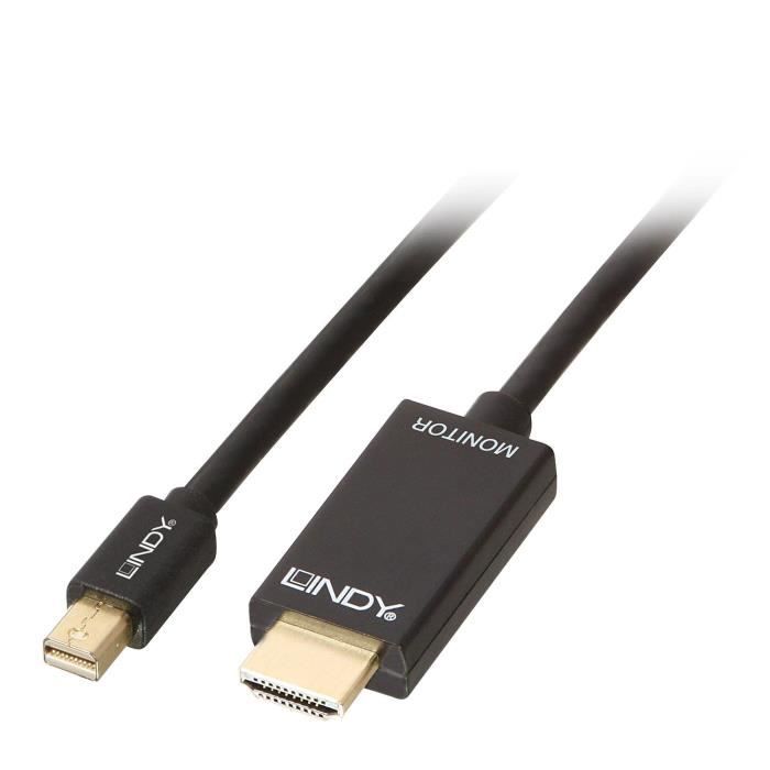 LINDY Câble Mini DisplayPort vers HDMI 4K30 (DP:passif) - 3m
