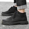 Модная мужская обувь из кожи для активного отдыха, ботильоны, осенне-зимняя обувь для подъема, нескользящая повседневная обувь для пеших прогулок, повседневная, теплая, плюшевая