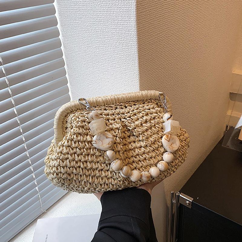 Woven Straw Bag Women's New Niche Design High-end Summer All-match Handbag Shoulder Armpit Bag
