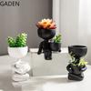 Скандинавский горшок для суккулентных растений, креативные керамические украшения, бытовые поделки из сухоцветов, имитация маленького человека, контейнер для горшков