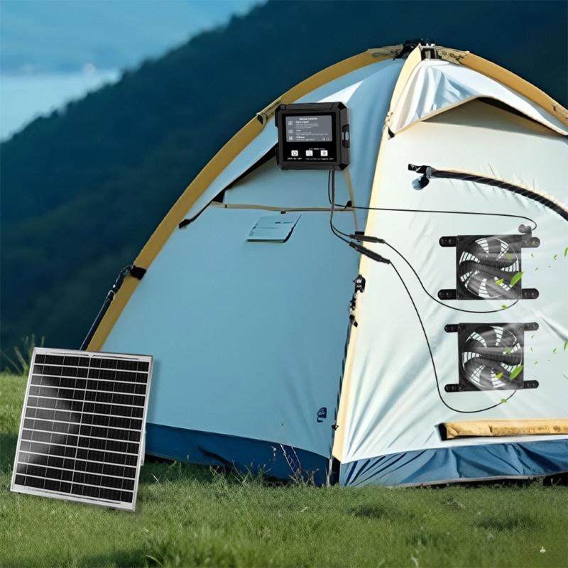 Solar Power Exhaust Fan Automatic Light Sensors Timer Mode Waterproof Cooling Fan For Coops Greenhouses Shed Ventilation