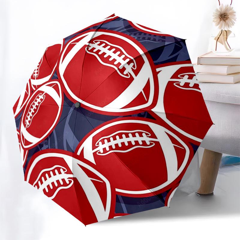 Football Patterned Umbrella: Automatic Opening & Closing, Portable Design, Ideal for Fans, Travelers, Everyday Use - Perfect Gift!1125113a