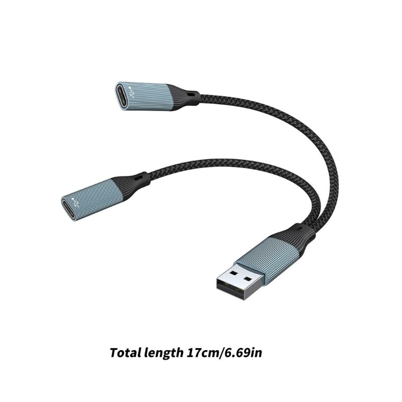 USB Y-разветвитель 2/3 в 1, кабель-разветвитель питания USB, USB-разветвитель Male на Type C Female, для зарядки и передачи данных