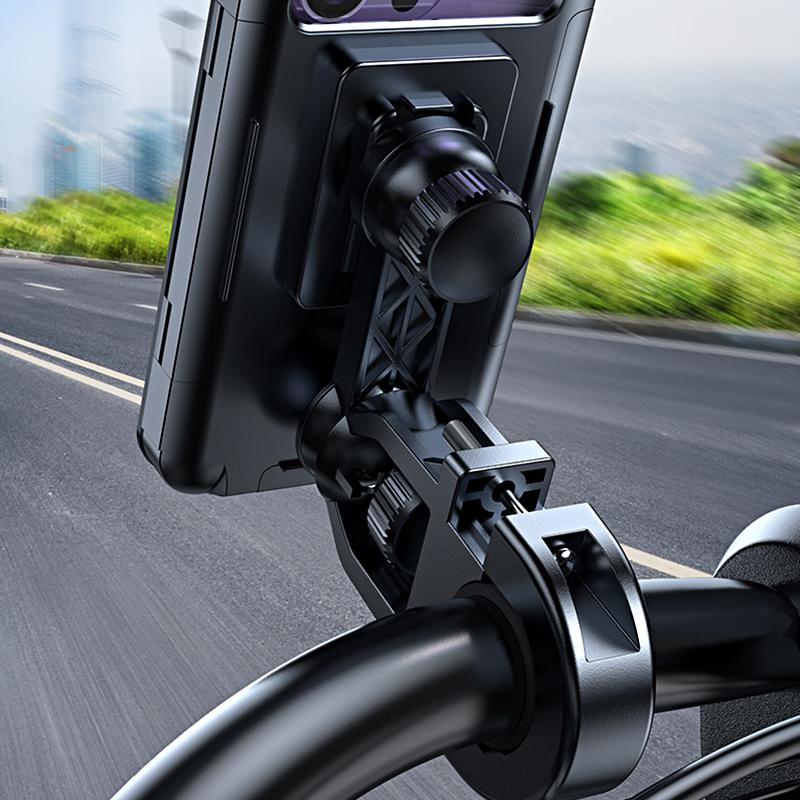 1PC Rearview Mirror For Motorcycle Shockproof Universal Waterproof Adjustable Phone Holder 360° Swivel For Handlebar