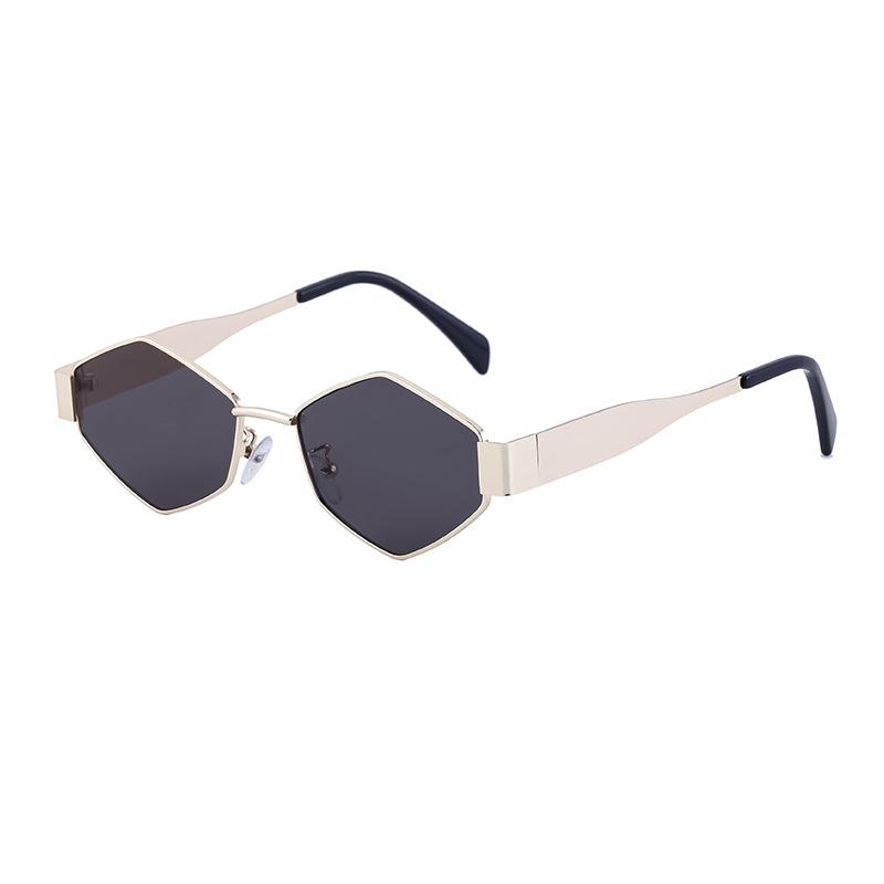 Fashion Irregular Metal Sunglasses Female Tide Personality Wide Temple Sunglasses Female Sunglasses