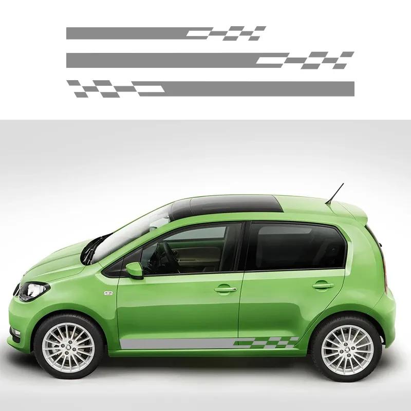 Модные гоночные полосы автомобильные наклейки Декор для Skoda Fabia Karoq Citigo Visions SuperB The Yeti Octavia Виниловая наклейка