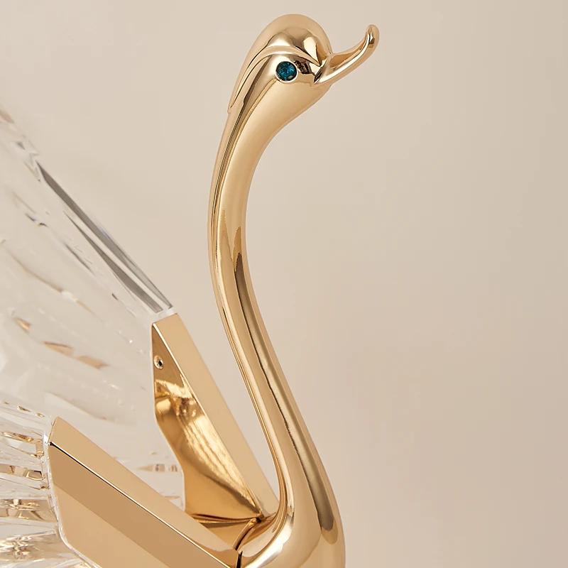 FSS Elegant Swan Алюминиевая акриловая прикроватная настольная лампа с теплым светом для успокаивающей атмосферы Декор для домашнего офиса Гостиная
