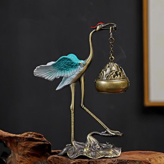 Курильница для благовоний в виде птицы лотоса, цинковый сплав, ароматерапевтический диффузор, винтажная подвесная курильница для благовоний в виде птицы лотоса для домашнего офиса, спальни, комнаты для йоги