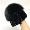 Fluffy Fox Fur Hats Diamond Tails Natural Rex Rabbit Fur Hat for Women Genuine Fur Knitted Outdoor Warm Beanies Female Skullies