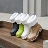 Middle Tube Women's Fashion Outer Wear Rain Shoes Non-slip Rubber Shoes Thick Sole Wear-resistant Water Shoes Short Tube Fashion