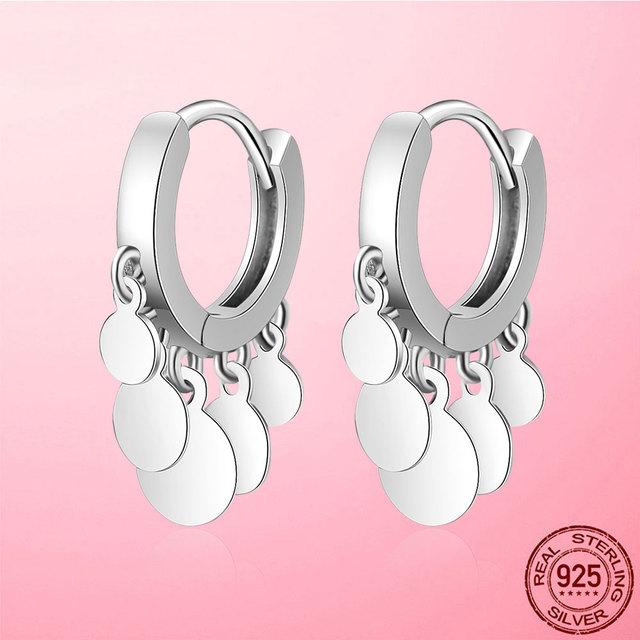 Серьги-кольца из стерлингового серебра 925 пробы, серебряные серьги-кольца с геометрией дельфина для женщин, модные женские ювелирные изделия, подарок