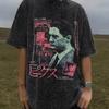 Футболка Сериал Твин Пикс Графика Дэвида Линча Мужская Женская Стиранная Оверсайз Круглый Вырез Хлопок Уличная Одежда Женская Мужская Одежда