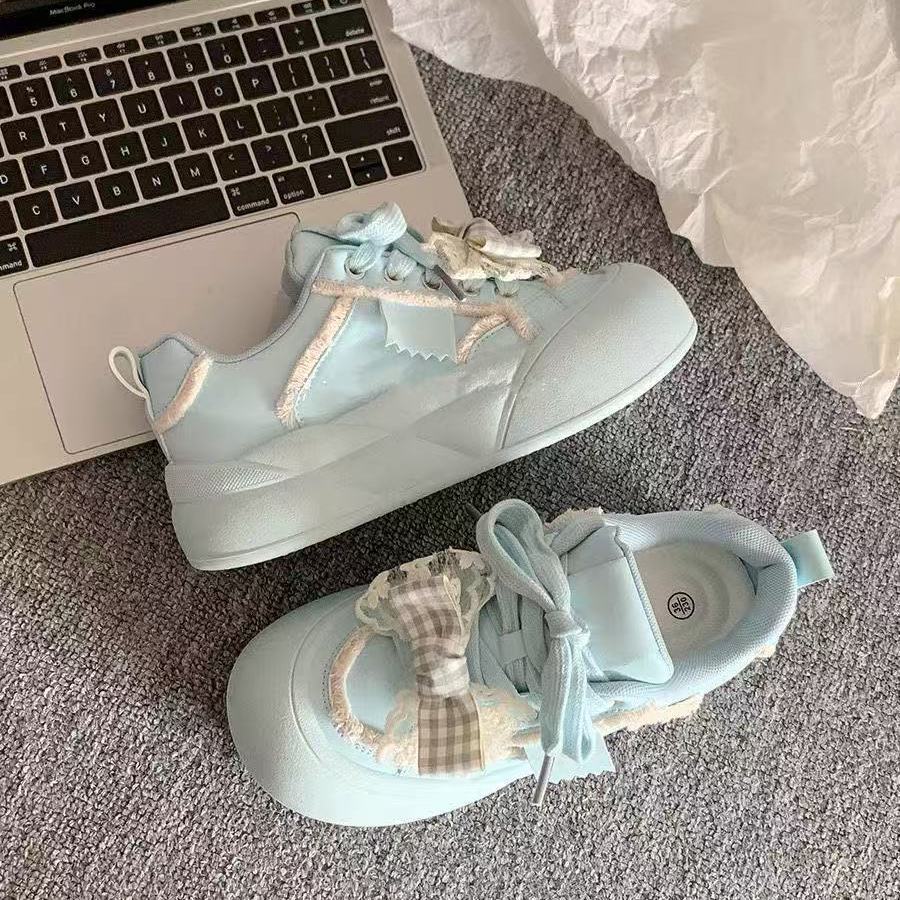 Корейские кеды в стиле кампус, женские летние новинки, нишевые, не сталкивающиеся, универсальные, на платформе, обувь-буханка