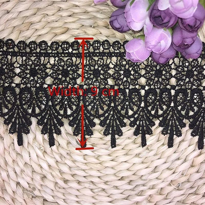9 см Широкое водорастворимое ажурное кружево с вышивкой, для DIY одежды, юбок, декоративных аксессуаров, лент, тканевых аксессуаров