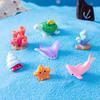 Mini Ocean Figurine Resin Ornaments Cute Marine Life Sea Animals Tiny Statue Aquarium Home Desktop Micro Landscape Decor