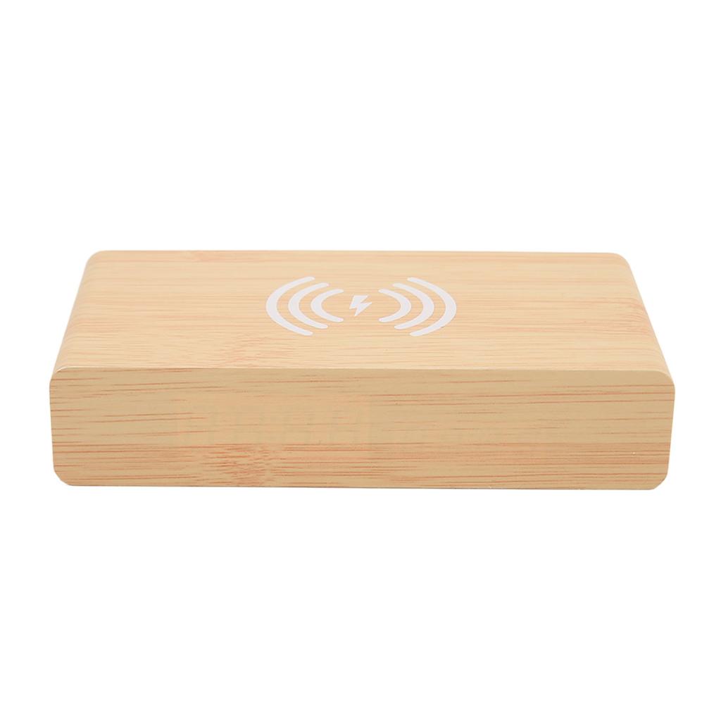 Wooden Digital Alarm Clock with Wireless Charging 3 Level Dimmer Wood LED Digital Clock
