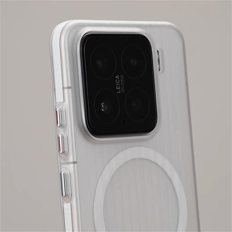 Магнитный чехол для Xiaomi 15 14 13 Pro Mi 15 5G Для MagSafe Матовый Прозрачный Полоска для багажа Тонкая задняя крышка Ударопрочный бампер