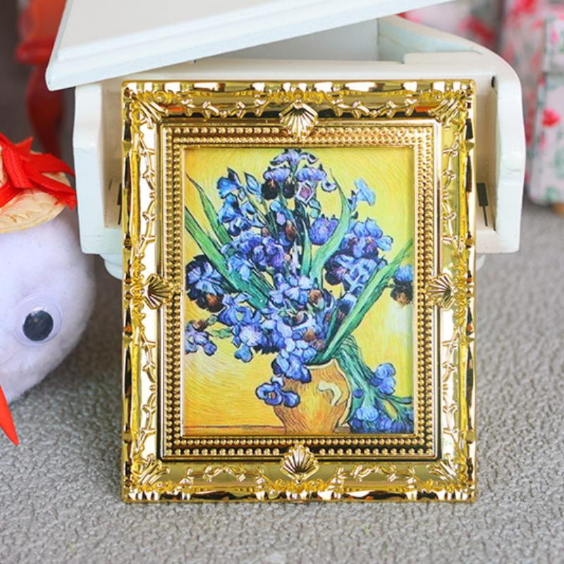 1 шт. Кукольный домик Настенные росписи Украшения 1:Кукольный домик Масштаб 12 Масляная живопись Винтажный персонаж Пейзажная картина Мини фоторамка