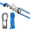 2/6Pcs Rope Tensioner with Roller Cord Heavy Duty Metal Outdoor Backpacking Hiking Boating Camping Guyline Rope Adjuster Tightener