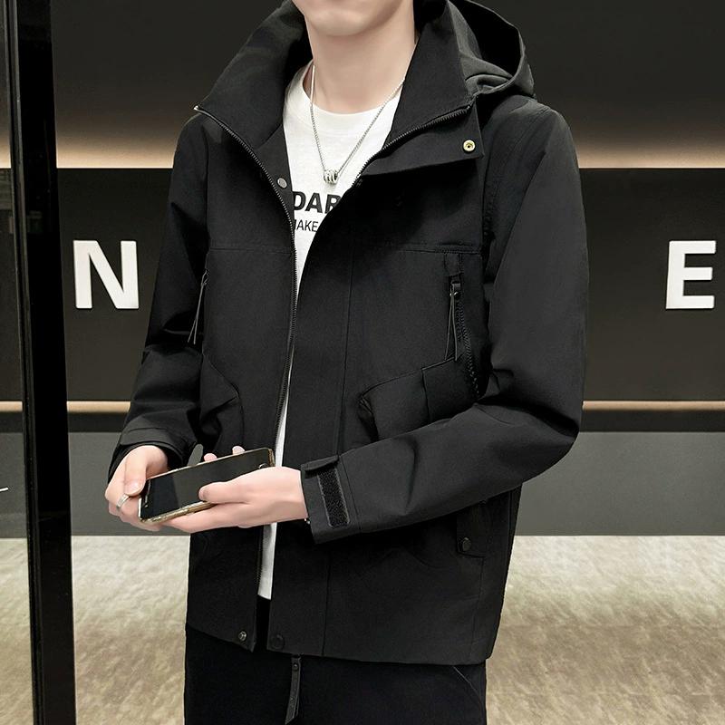 Мужская верхняя одежда Весна и осень Куртка мужская осень Весна и осень Ветровка мужская с капюшоном для мужчин