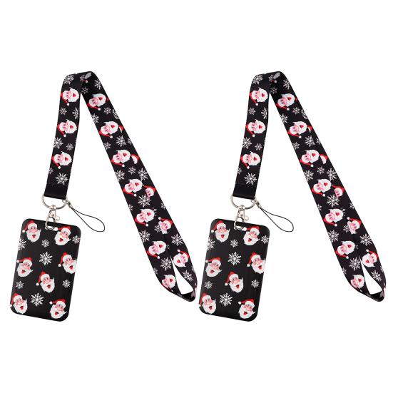 2 шт. шнурки для изготовления знаков, рождественский снеговик, шнурок на шею, держатель для ключей, значок Санты, шнурок с держателем для карт, наполнитель для рождественских носков